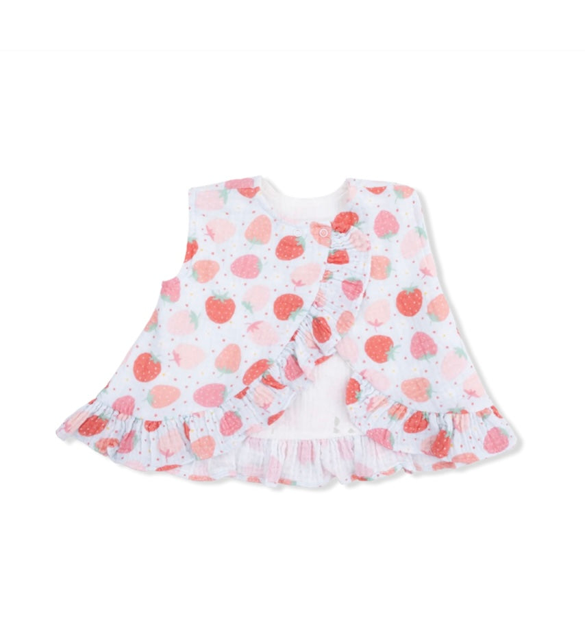 Strawberry Ruffle Back Top & Bloomers