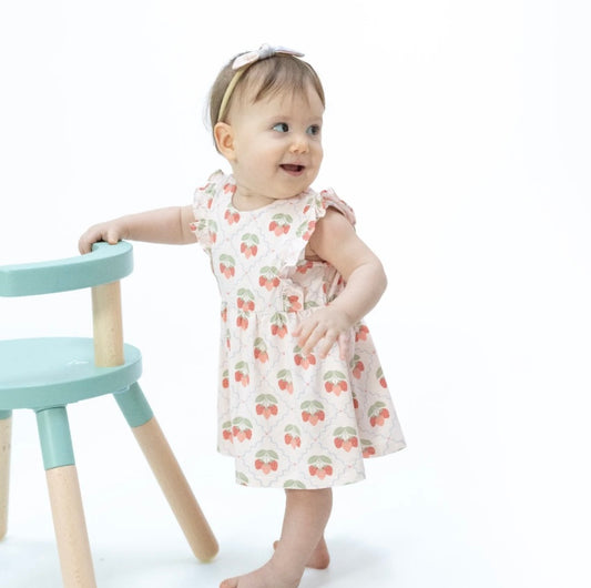 Sweet Strawberries Ruffle Bodysuit Dress