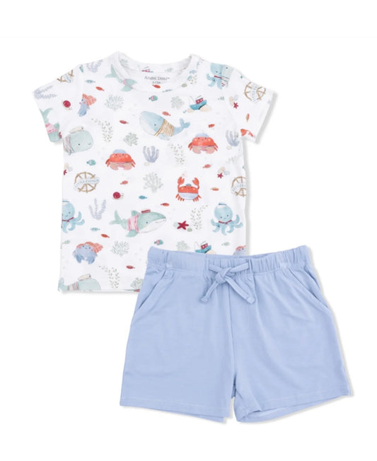 Crew Neck Tee with Casual Shorts