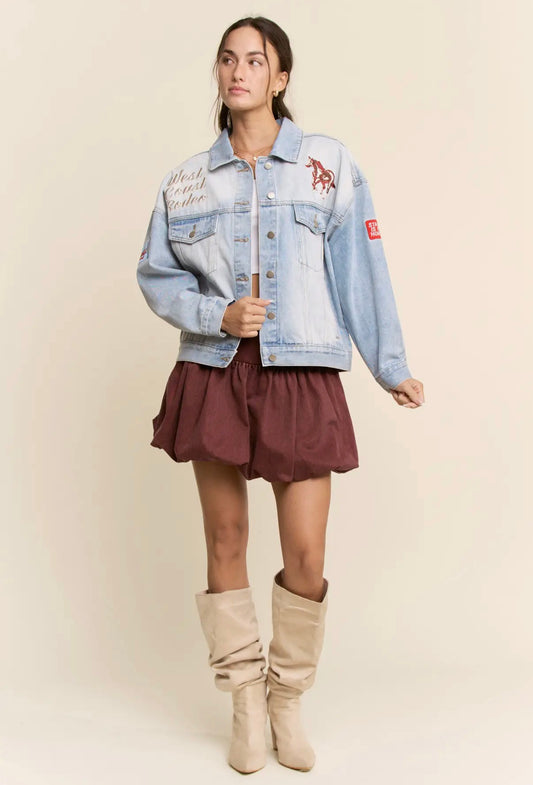 Embroidered Western Denim Jacket