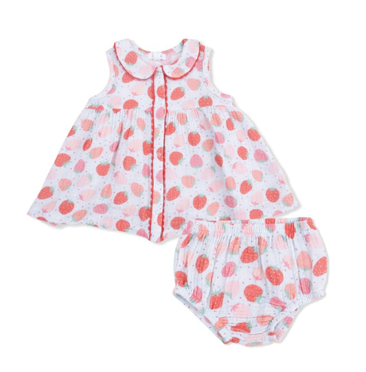 Strawberry Bliss Jill Dress Sleeveless with Bloomer