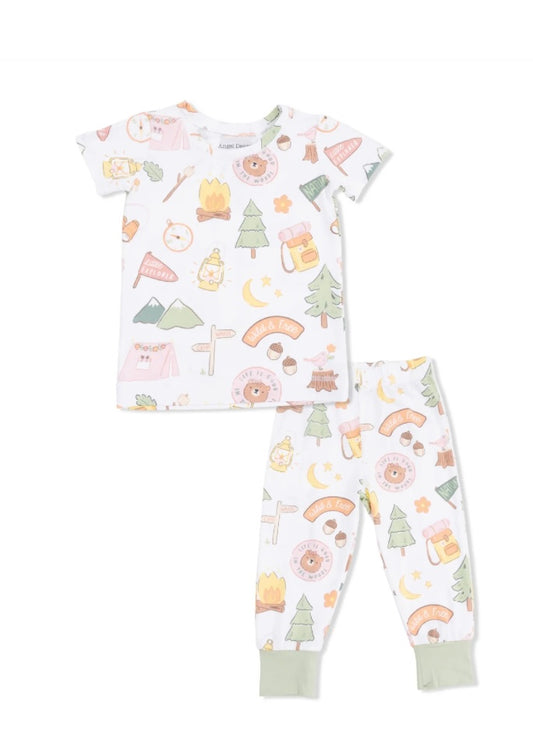 Angel Dear SS Loungewear Set- Camping Pink